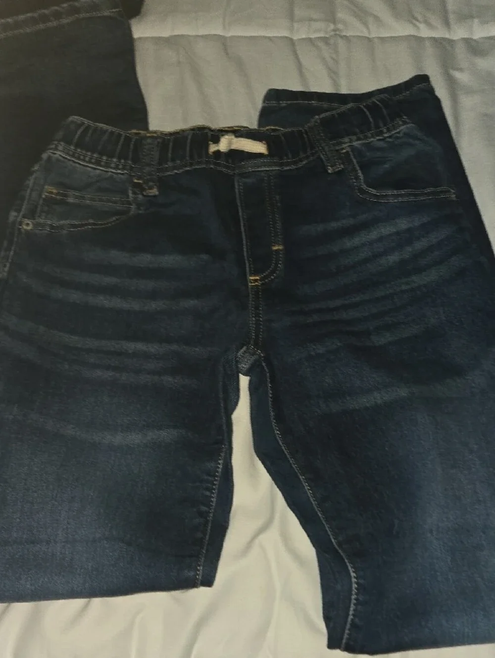 GAP Dark Blue Distressed Straight-Leg Jeans